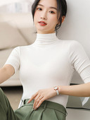 Γυναικείο κοντομάνικο μπλουζάκι με μισό ζιβάγκο, λεπτό, μονόχρωμο, μονόχρωμο μπλουζάκι με μονόχρωμο, μονόχρωμο πουκάμισο με πάτο, ψηλό δρόμο, γυναικεία μπλούζα