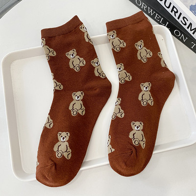 Cartoon Gentleman Bear Meeste Sokid Puuvillane Harajuku Rula Sokid Uudsus Hingav Sox Jõulukingitus носки calcetines носки