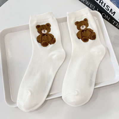 Cartoon Gentleman Bear Meeste Sokid Puuvillane Harajuku Rula Sokid Uudsus Hingav Sox Jõulukingitus носки calcetines носки