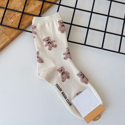 Cartoon Gentleman Bear Meeste Sokid Puuvillane Harajuku Rula Sokid Uudsus Hingav Sox Jõulukingitus носки calcetines носки