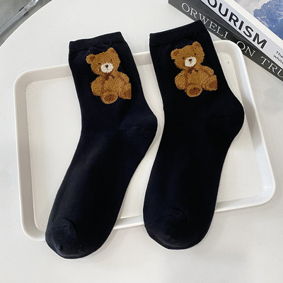 Cartoon Gentleman Bear Meeste Sokid Puuvillane Harajuku Rula Sokid Uudsus Hingav Sox Jõulukingitus носки calcetines носки