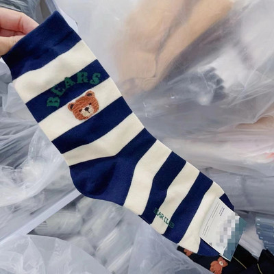 Cartoon Gentleman Bear Meeste Sokid Puuvillane Harajuku Rula Sokid Uudsus Hingav Sox Jõulukingitus носки calcetines носки