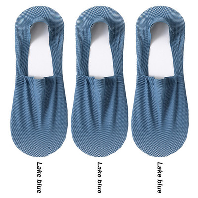 3 pár / tétel férfi csónakzokni divat nyári vékony láthatatlan zokni légáteresztő puha alkalmi Sox kiváló minőségű elasztikus háló Sokken Meias