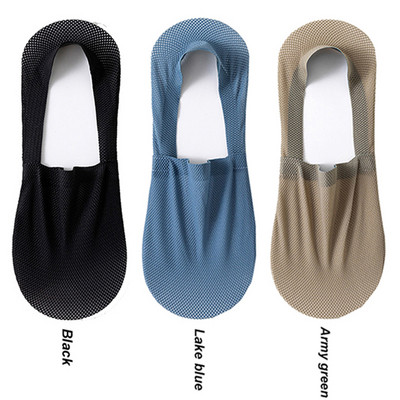 3 pár / tétel férfi csónakzokni divat nyári vékony láthatatlan zokni légáteresztő puha alkalmi Sox kiváló minőségű elasztikus háló Sokken Meias