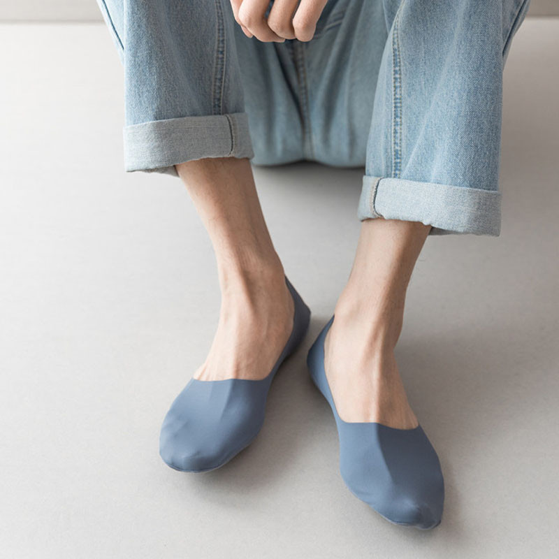 5 paari meeste sokid puuvillased hingavad suvised üliõhukesed No Show Ice siidist sokid silikoonist libisemiskindlad põhjast imavad meeste paadi sokid