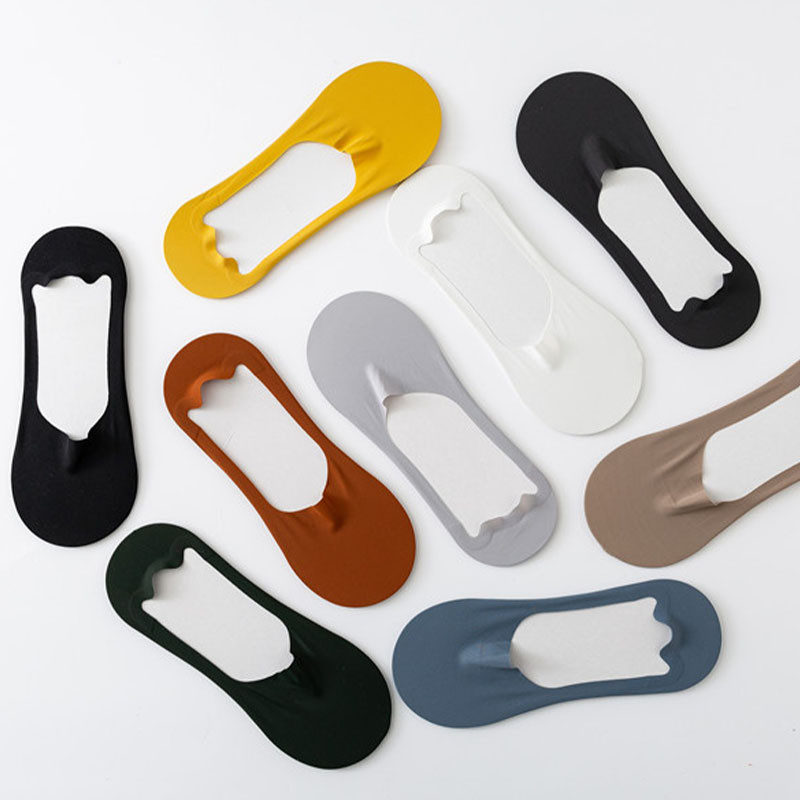 5 paari meeste sokid puuvillased hingavad suvised üliõhukesed No Show Ice siidist sokid silikoonist libisemiskindlad põhjast imavad meeste paadi sokid