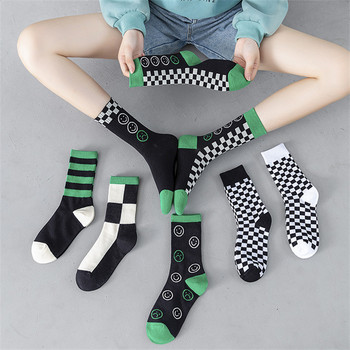 1 чифт памучни модни хип-хоп мъжки женски унисекс чорапи Harajuku младежко момиче дамско карирано кънки шахматна дъска Happy Socks Funny Sokken