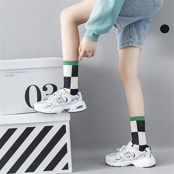 1 чифт памучни модни хип-хоп мъжки женски унисекс чорапи Harajuku младежко момиче дамско карирано кънки шахматна дъска Happy Socks Funny Sokken
