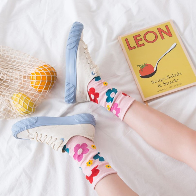 Șosete drăguțe cu flori de desene animate în stil japonez coreean femei Streetwear Skate Harajuku șosete Kawaii Toamna 38