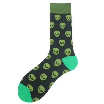 Cotton Happy Funny Socks Men Alien Planet Shark Crazy Design Sokken Unisex Novelty Dinosaur Crew Skateboard Calcetines Hombre