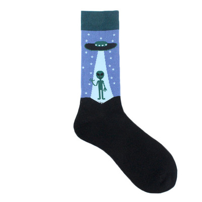 Cotton Happy Funny Sokid Mehed Alien Planet Shark Crazy Design Sokken Unisex Uudsus Dinosaur Crew Rula Calcetines Hombre