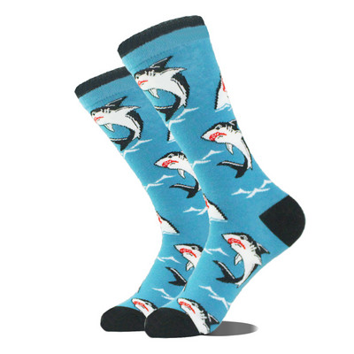 Cotton Happy Funny Sokid Mehed Alien Planet Shark Crazy Design Sokken Unisex Uudsus Dinosaur Crew Rula Calcetines Hombre