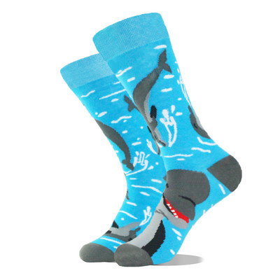 Cotton Happy Funny Sokid Mehed Alien Planet Shark Crazy Design Sokken Unisex Uudsus Dinosaur Crew Rula Calcetines Hombre