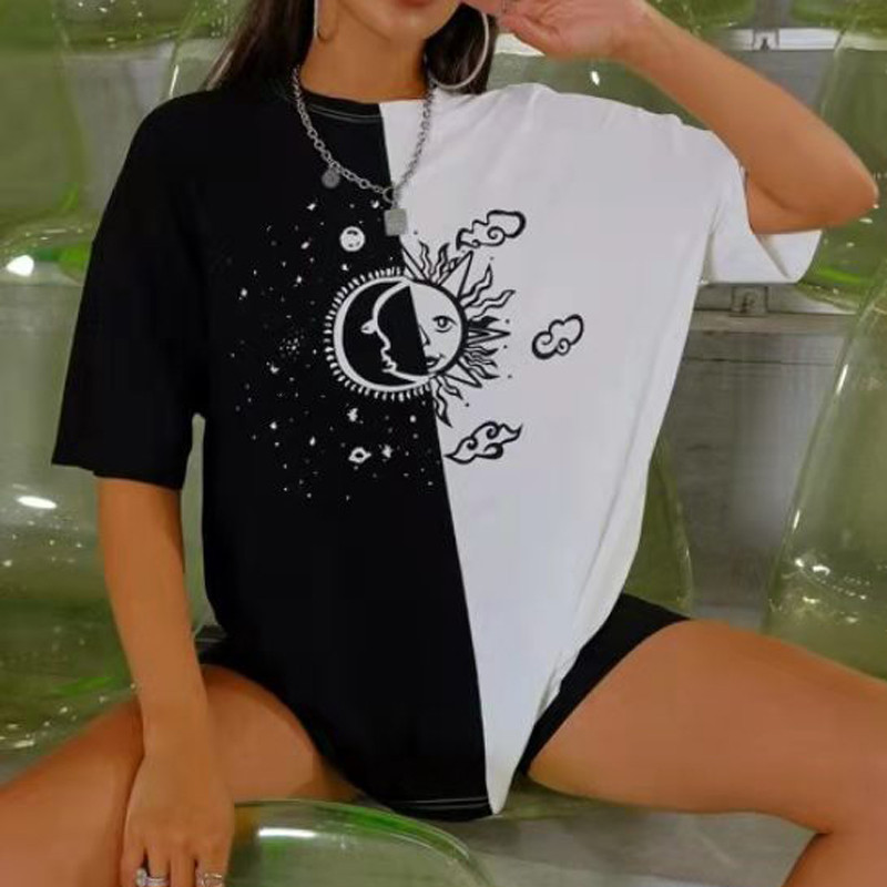 2022 nyári női póló Túlméretes férfi póló Női felsők Rövid ujjú Női pólók Ruházat Divatos blúz