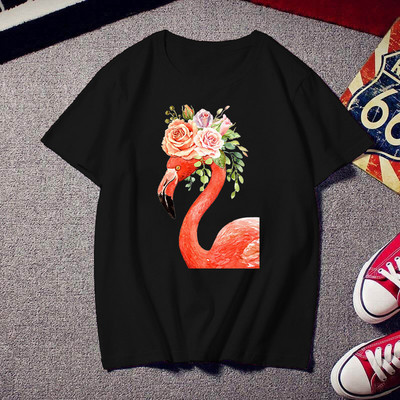 2021 Flamingo Beauty póló női divat divatos 90-es Harajuku rövid ujjú póló fehér nyári póló felső