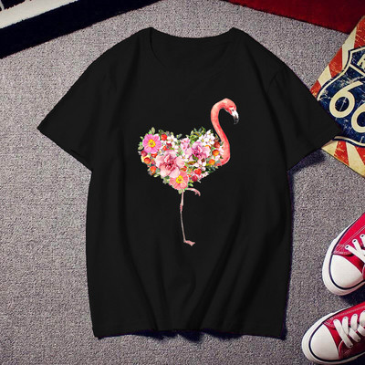 2021 Flamingo Beauty póló női divat divatos 90-es Harajuku rövid ujjú póló fehér nyári póló felső
