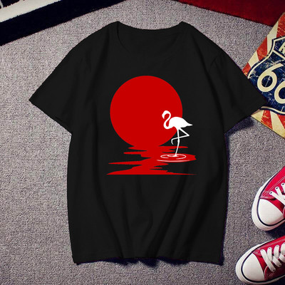 2021 Flamingo Beauty póló női divat divatos 90-es Harajuku rövid ujjú póló fehér nyári póló felső