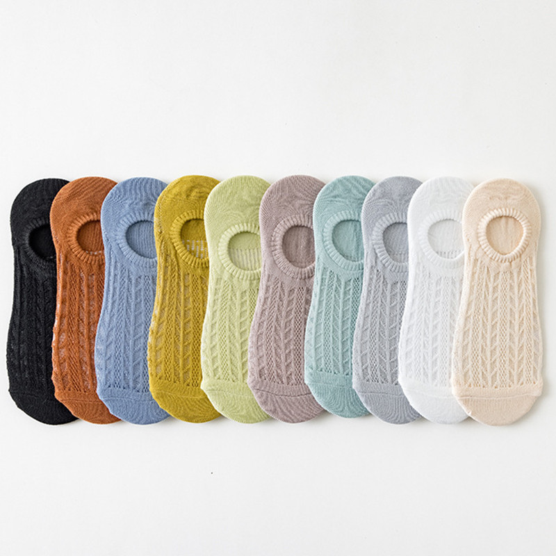 Čarape ženske ljetne nevidljive kratke no show modne čipkane prozračne silikonske neklizajuće pamučne čarape