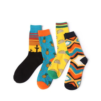 1 Pair New Men Γυναικείες Βαμβακερές κάλτσες Casual Colorful Socks Crew Street Skateboard Κάλτσες Happy Funny Harajuku Sox Meias