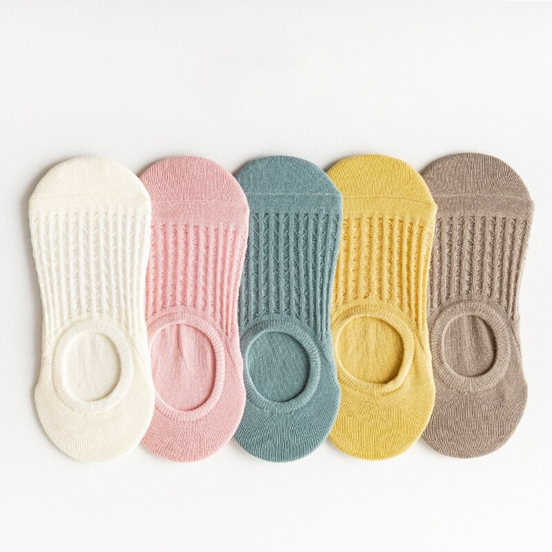 5 perechi de șosete invizibile din plasă, comozi și respirabili, șosete decoltate, ciorapi și ciorapi pentru femei