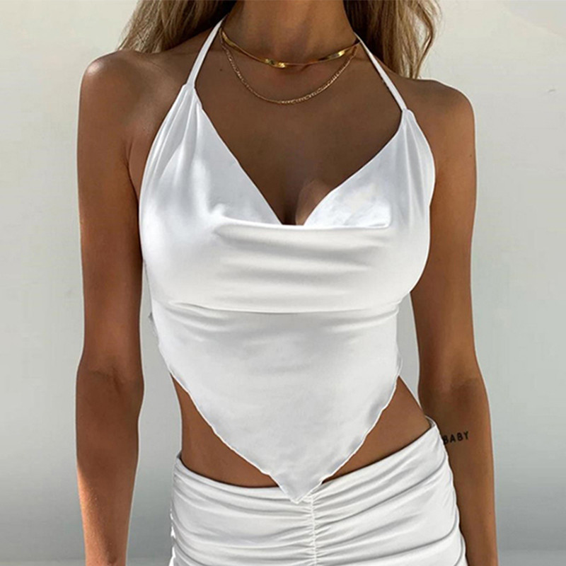 Topuri crop sexy fără mâneci roz femei, fără spate, cu șireturi, bralette fără fir, tancuri cu bretele spaghetti, top decupat, top
