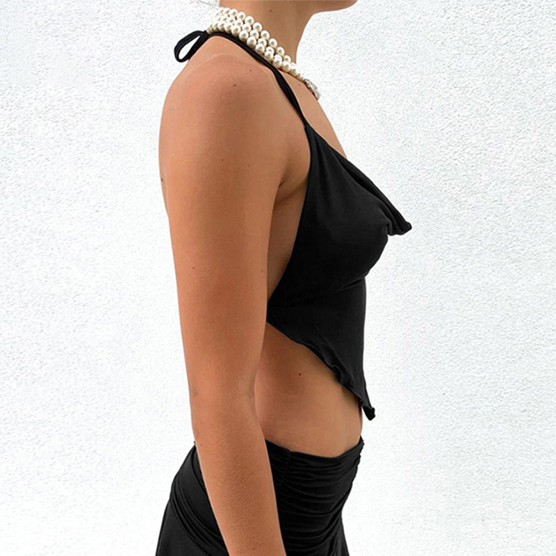 Topuri crop sexy fără mâneci roz femei, fără spate, cu șireturi, bralette fără fir, tancuri cu bretele spaghetti, top decupat, top