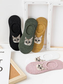 5 perechi de șosete scurte drăguțe cu imprimeu de desene animate, șosete moi și ușoare decoltate la gleznă, ciorapi și ciorapi de damă