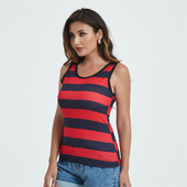 Naiste suvised paagid Camis vest Mood vabaaja varrukateta elastsed naiste tänavapunased mustad triibud Tankid Topid T-särgid Hotsweet B3018