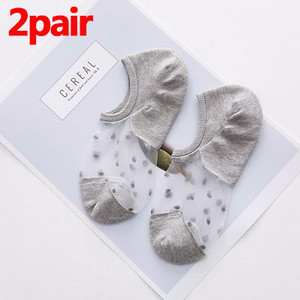 1/2/3/4/5 pari ženskih čarapa za gležnjeve Prozirne nevidljive čarape Ljetne nevidljive čipkaste čarape Neklizajuće mrežaste prozirne polutanke čarape