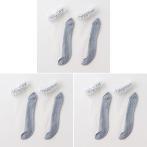 3 perechi de șosete scurte din dantelă transparentă pentru femei, șosete de vară din bumbac, subțiri, goale la gleznă, papuci de femei, moale, anti-alunecare, șosete invizibile