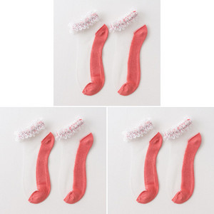 3 perechi de șosete scurte din dantelă transparentă pentru femei, șosete de vară din bumbac, subțiri, goale la gleznă, papuci de femei, moale, anti-alunecare, șosete invizibile