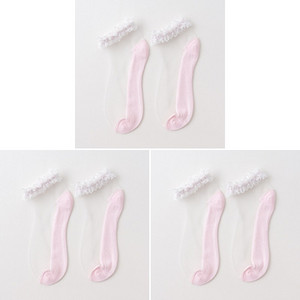 3 perechi de șosete scurte din dantelă transparentă pentru femei, șosete de vară din bumbac, subțiri, goale la gleznă, papuci de femei, moale, anti-alunecare, șosete invizibile