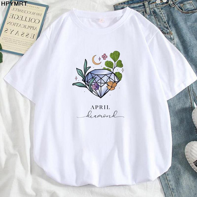 Ljetna ulična odjeća Moda Ležerna košulja kratkih rukava s O-izrezom Ženska odjeća majica kratkih rukava s dragim kamenjem, gornji dijelovi s travanjskim printom S-XXL