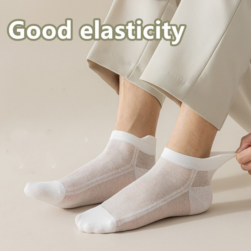 6 pár hűvös és légáteresztő hálós zokni férfiaknak Nyári sportos rövid zokni fülfülekkel és hólyagmentes kialakítással