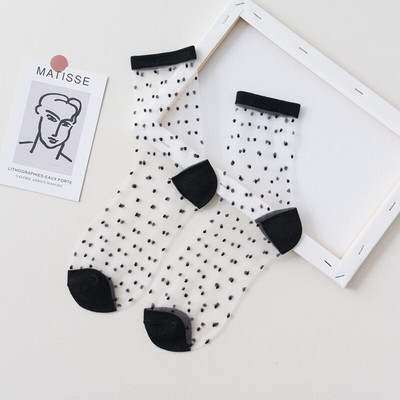 1 par ženskih čarapa Ljeto 15 stilova Harajuku Tanke prozirne čarape Prugaste karirane točkice Smiješne prozračne čarape Ležerne čarape za gležnjeve