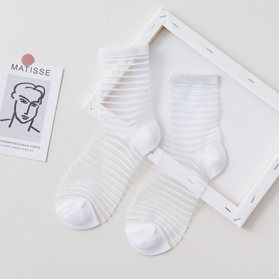 1 par ženskih čarapa Ljeto 15 stilova Harajuku Tanke prozirne čarape Prugaste karirane točkice Smiješne prozračne čarape Ležerne čarape za gležnjeve