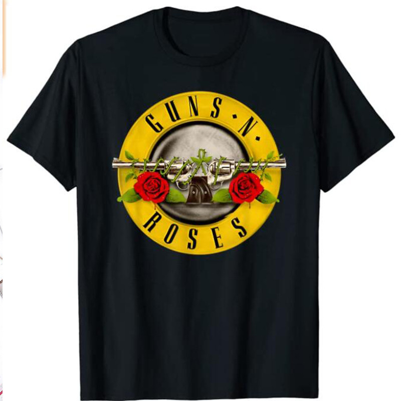 Harajuku must T-särk naiste GUN N ROSES Print T-särk Vintage Rock Band Cotton T-särk lühikeste varrukatega tänavarõivad Tumblr Top S-3XL