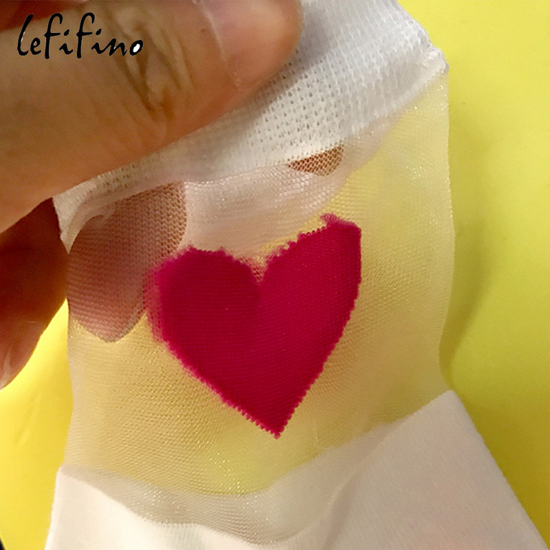 Ljetne slatke ljubavne prozirne ženske čarape, udobne seksi pamučne modne čarape s uzorkom srca, meke bijele čarape Ne74230