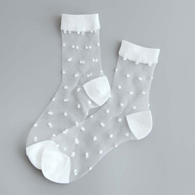 1 paari täpivärvilised suvised läbipaistvad naljakad sokid naistele armsad õõnsad õhukesed lühikesed harajuku sokid vabaaja lahedad ja moodsad sokid