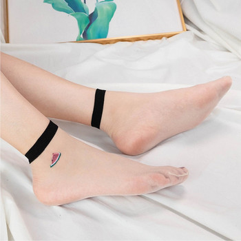5 чифта цветни летни прозрачни дантелени плодове Ултра тънки дамски забавни чорапи от тюл Средна тръба Дамски дишащи копринени чорапи