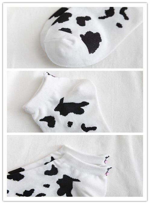 5 paari Kevadsuvi õhukesed moed naiste sokid multifilm Lehm Harajuku Kawaii armas tüdruk, lõbus, naljakas paadi sokid