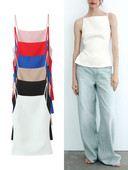 TRAF naiste High Street Sexy Camisole Tank Top Fashion Party Ümarkaela seljata Top Temperament Spice Girls Naiste