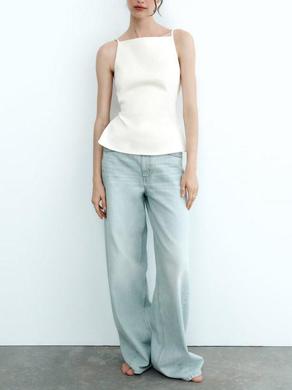 TRAF naiste High Street Sexy Camisole Tank Top Fashion Party Ümarkaela seljata Top Temperament Spice Girls Naiste