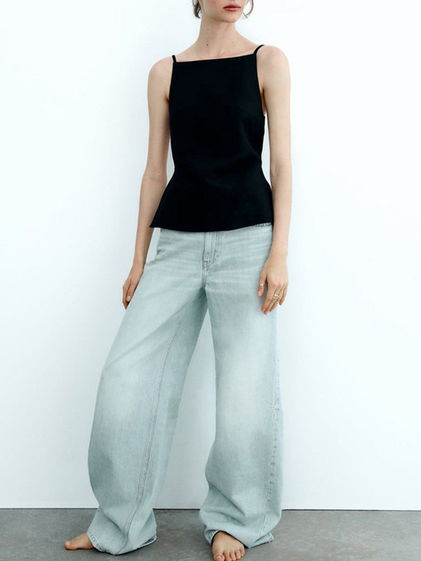 TRAF naiste High Street Sexy Camisole Tank Top Fashion Party Ümarkaela seljata Top Temperament Spice Girls Naiste