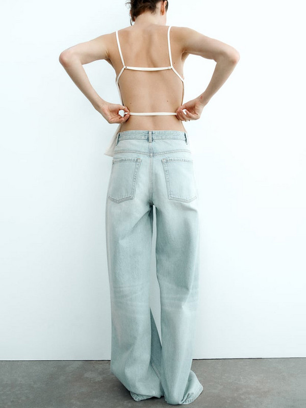 TRAF naiste High Street Sexy Camisole Tank Top Fashion Party Ümarkaela seljata Top Temperament Spice Girls Naiste