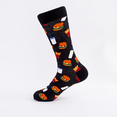 Nou pentru 2020 Șosete bărbați cu desene animate marimea bumbac cu burger de bere Happy Socks pentru bărbați Meias 51401
