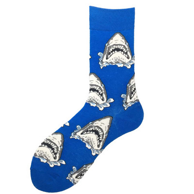 Noutate Happy Funny Men Sosete grafice Comert cu ridicata din bumbac pieptănat Omleta Broasca Burger nebun Somon Porumb Avocado Pasăre Cadou de Crăciun