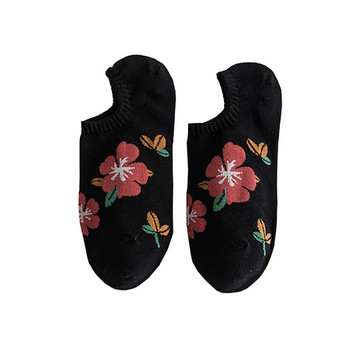 5 чифта комплект цветя чорапи Дамски пакет глезена Harajuku Kawaii Сладък Skarpetkie Damski Korea Style Floral Invisible No Show