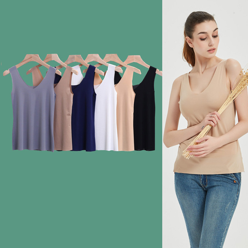 Plus veličina 5XL Bešavne majice na kamisol Ženske ljetne Ice svilene tanke majice bez rukava Ženske modne jednobojne kratke majice Donje rublje Žensko