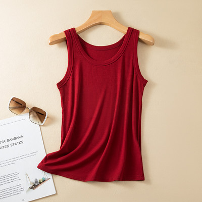 Ühevärvilised suvised naiste topid Soonik puuvillane Pehme põhjaga T-särgid Varrukateta tänavarõivad, kõik sobivad